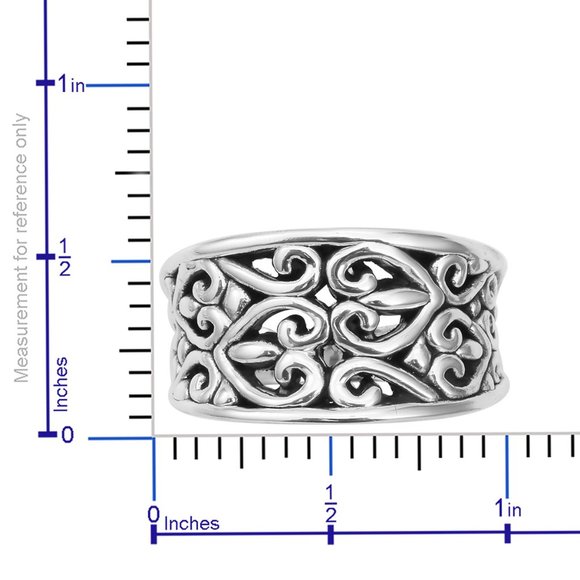 Openwork Heart Ring in Sterling Silver (Size 7.0) - Picture 2 of 4